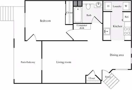 1 Bed • 1 Bath 178 floor plan